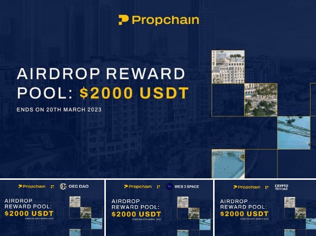 Propchain 4 x 2000 USDT Airdrops