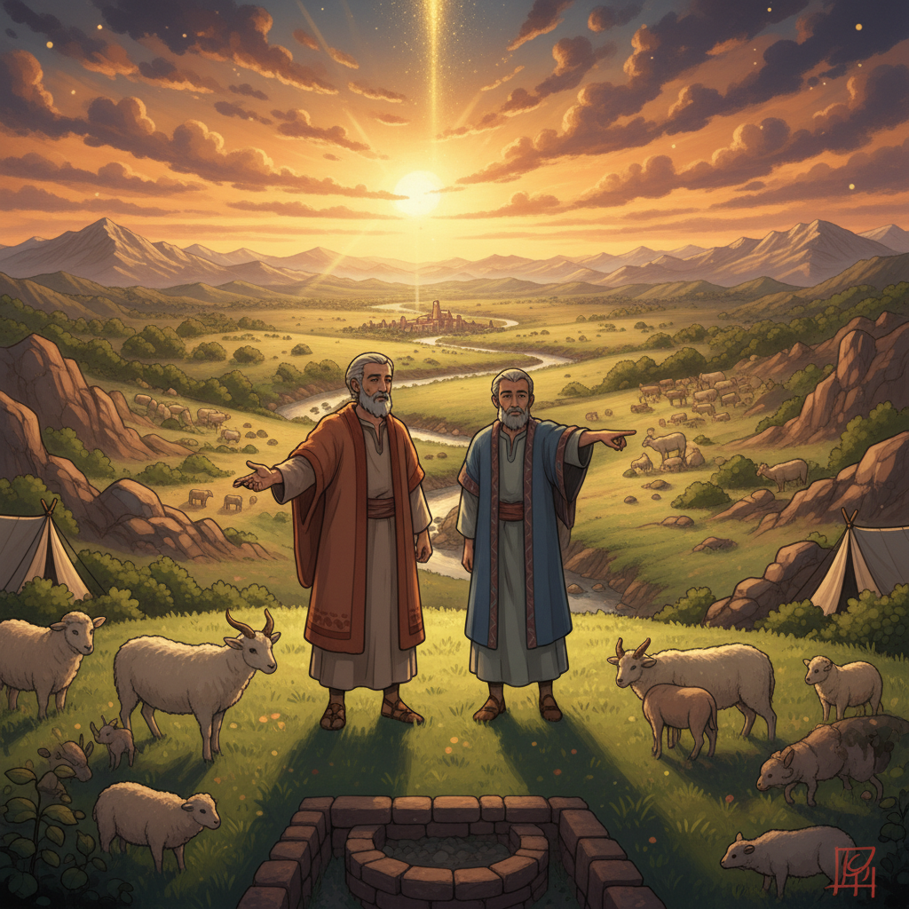 Abram wanted peace, so he gave Lot the choice of which land he wanted to live in. Abram trusted God to take care of him, so he did not need to argue or fight. Lot chose to live in the fertile plain of...