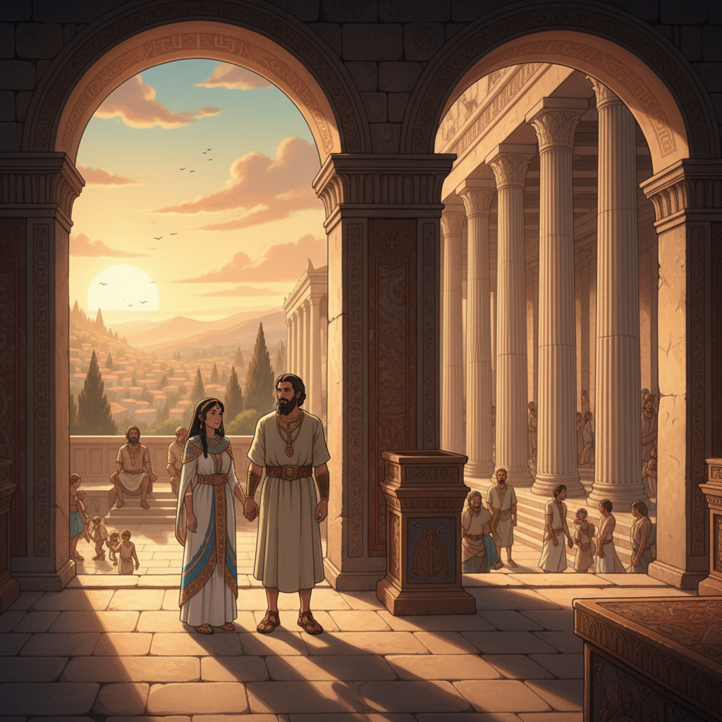 Solomon built several important buildings as part of the palace. One was called the Palace of the Forest of Lebanon. It was made with many cedar pillars and looked like a forest of trees inside. Anoth...