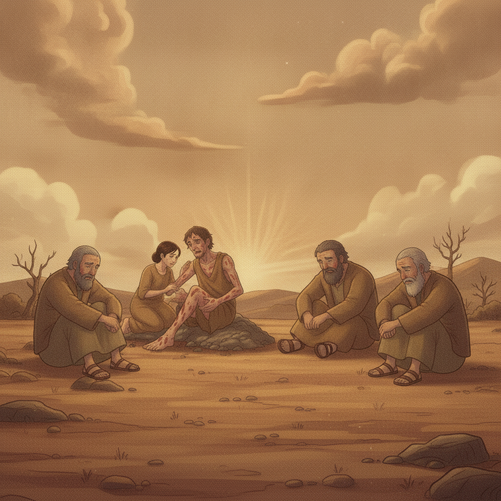 Then they sat on the ground with Job for seven days and seven nights without saying a word because they saw how great his suffering was. This chapter teaches us that even when we suffer, we should con...