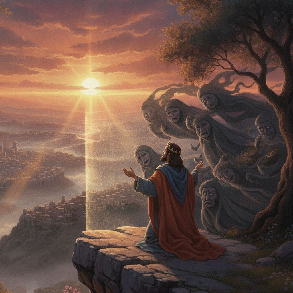 But David does not want to live like them. He says that because of God's great love, he can come into God's presence and worship Him. David asks God to guide him along the right path because his enemi...