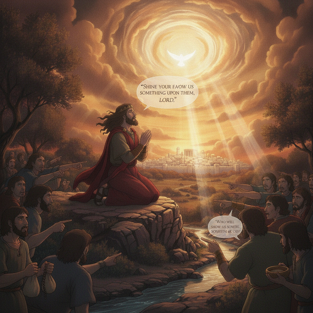 Some people are searching for wealth, happiness, and good circumstances. They ask, "Who will show us something good?" David responds by asking God to shine His favour upon them. He understands that tr...