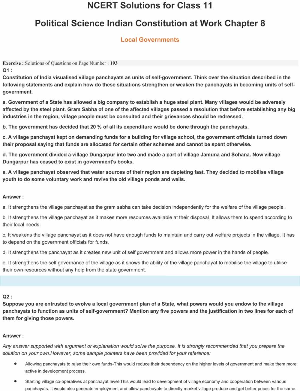 what is constitution class 11 answer