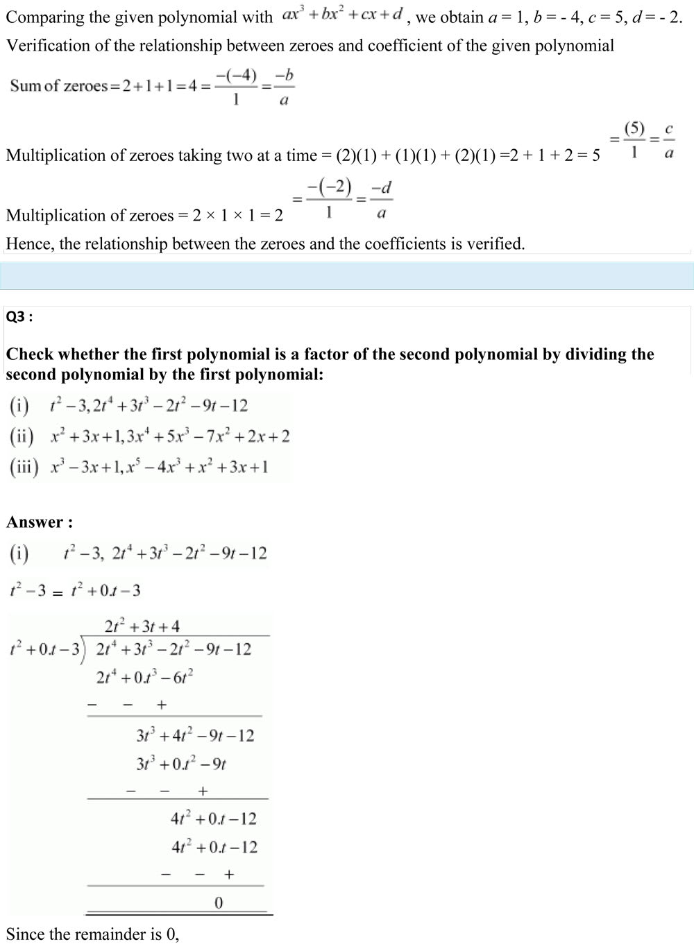 Polynomials class 10 extra questions picture