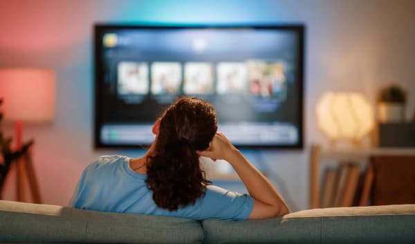 Woman watching TV