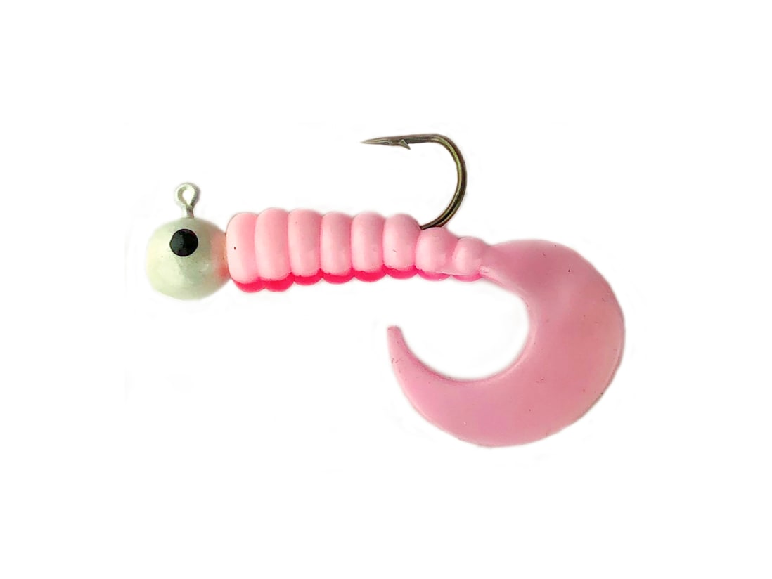 Oversized Fishing Grubs - 11 Hot Pink Silver Big Bone Grub (1pk)