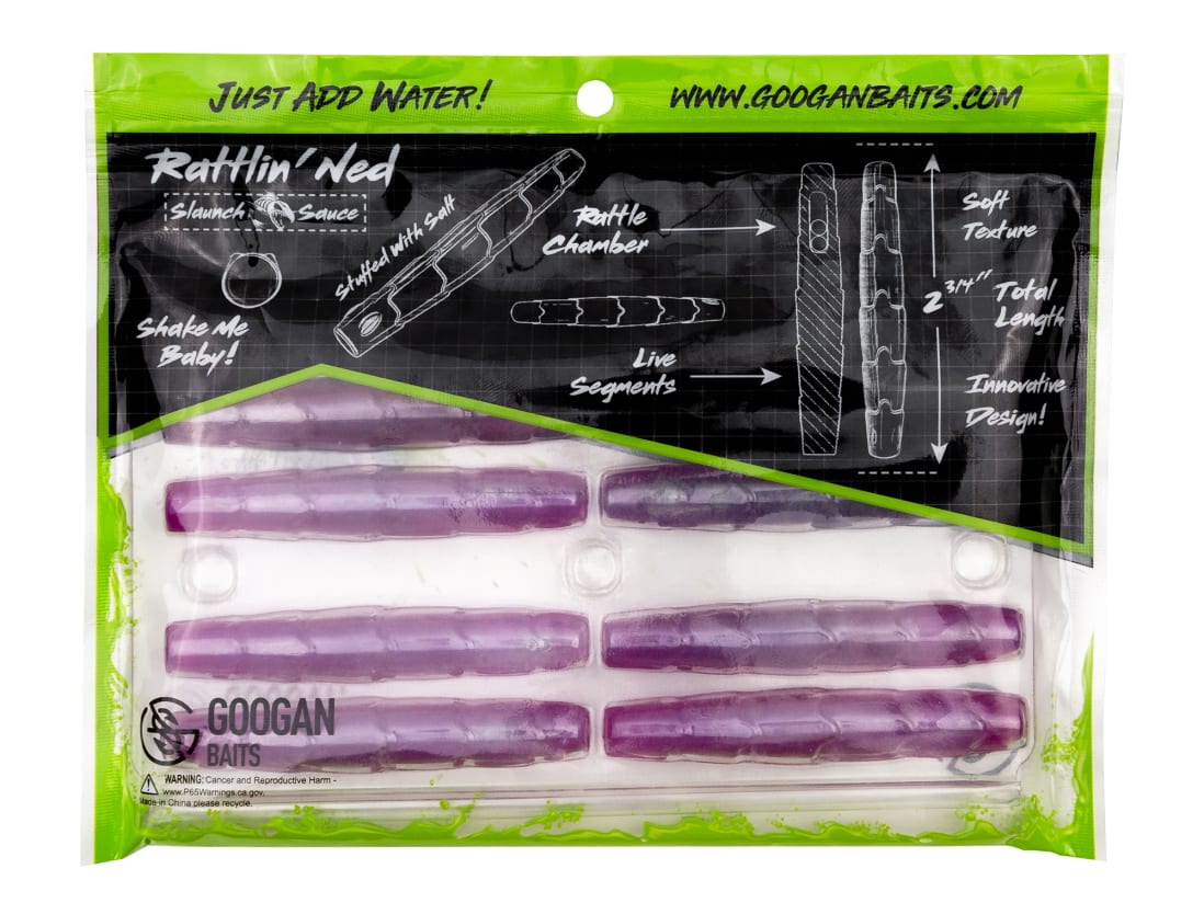 Googan Baits GRN-BLP Rattlin' Ned Blue Penny (8 Pack) Bass Fishing Lure  Soft