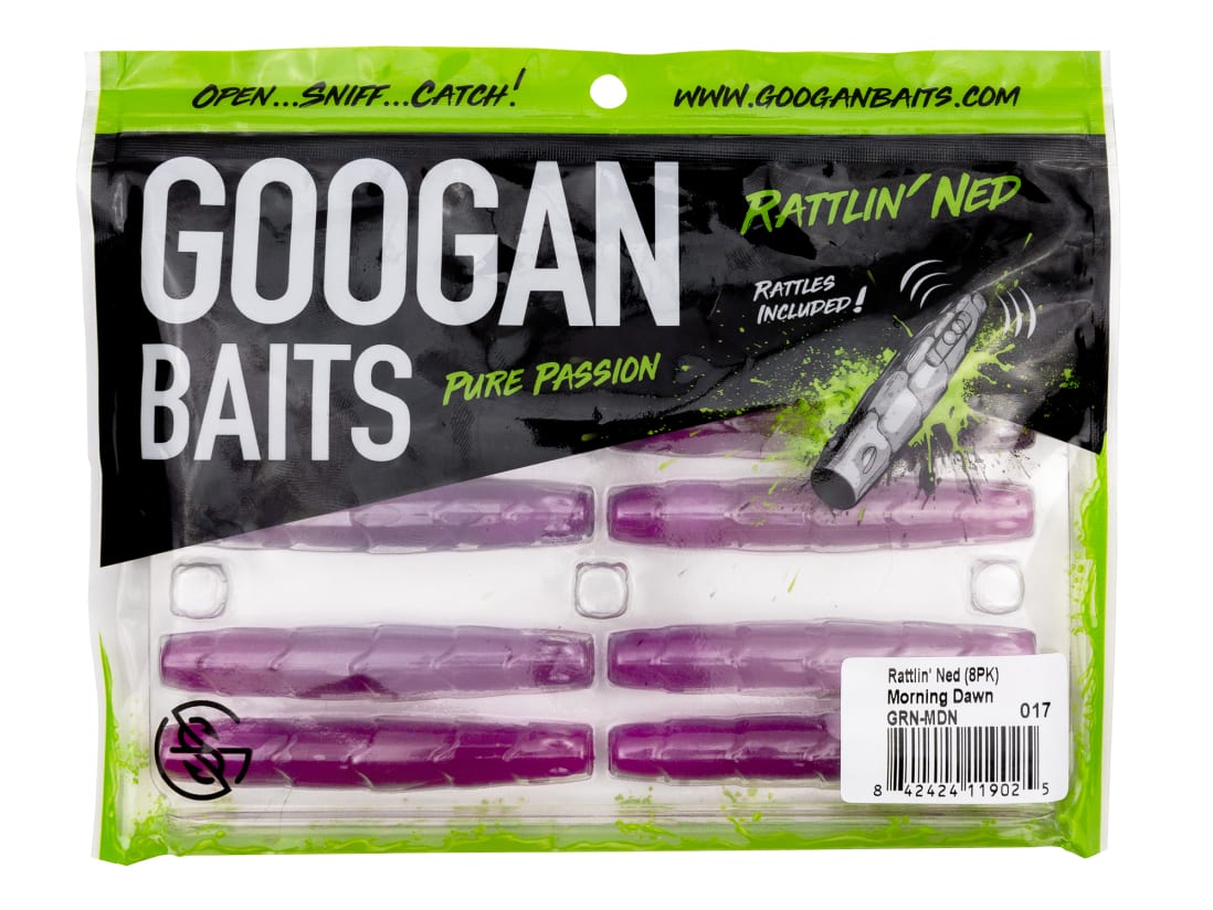 LOT 3 Googan Soft Baits 2.75 Rattlin' Ned Rig BLUE PENNY GRN-BLP