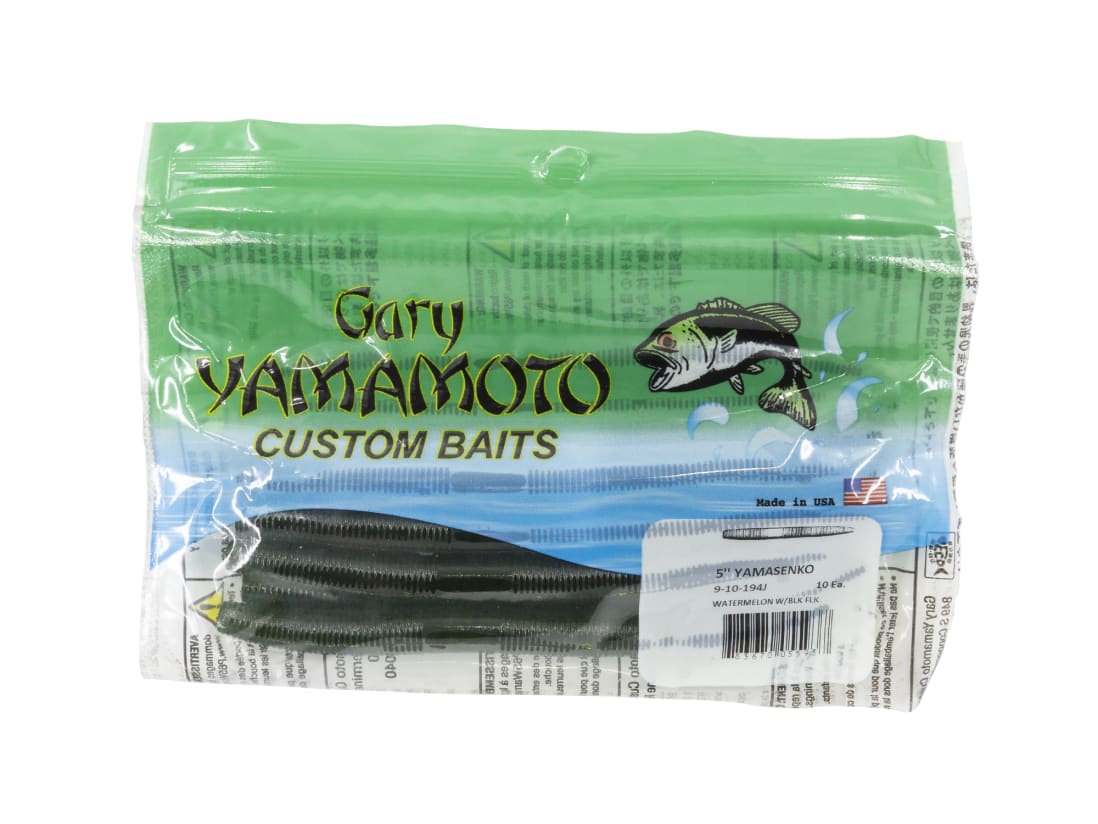 Yamamoto Senko Worm, Watermelon/Black Red, 5 - 10 count