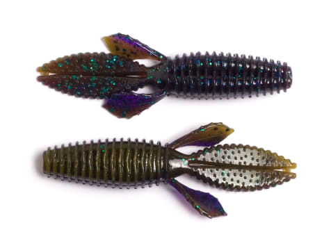 Big Bite Baits - 2 Fat Grub - Black/Chartreuse