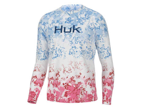 Huk Fin America Fade Pursuit Crew Neck Long Sleeve Shirt