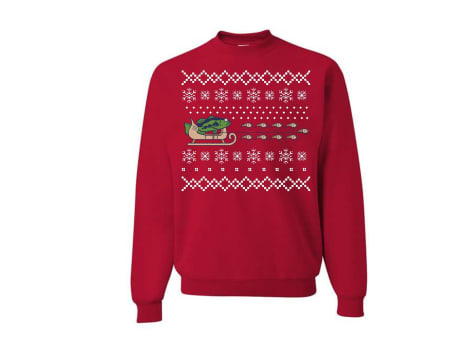 Merry Fishmas Ugly Sweatshirt, Festive Fisherman Shirts, Gifts for