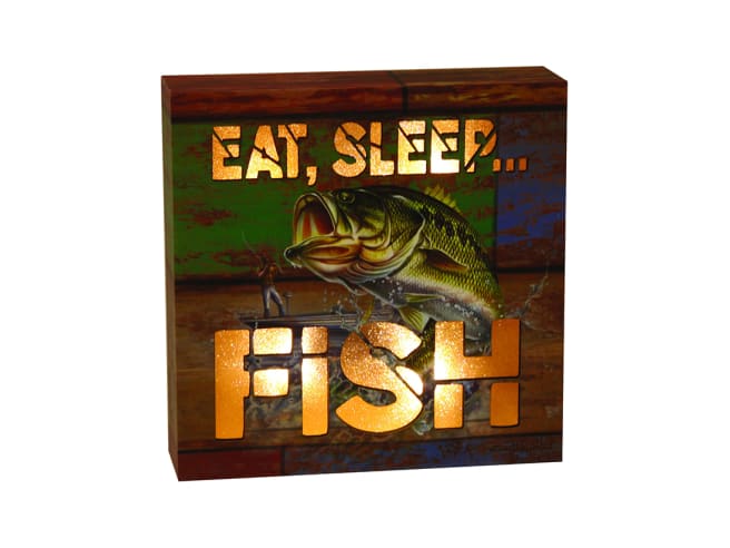 Rivers Edge "Eat Sleep Fish" Lighted Box Sign