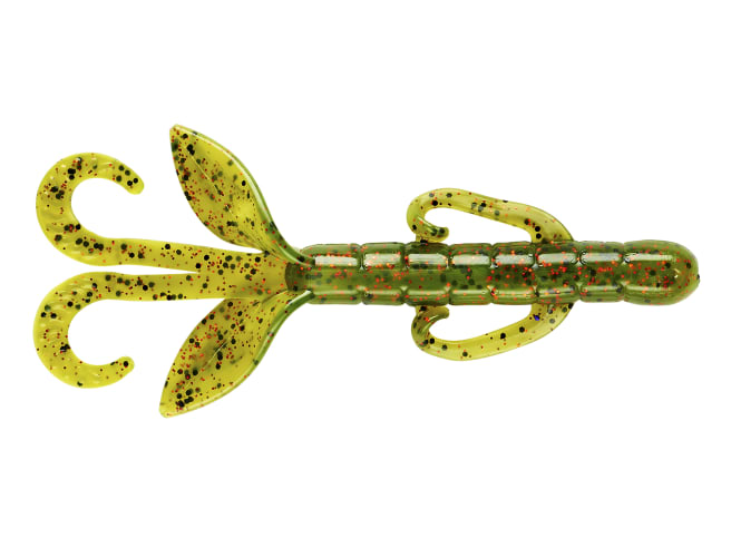 Yum Lures Christie Craw 3.5" - Esca In Gomma Per Pesca, Zucca Verde Flash, Ideale Per Persico E Black Bass - 3
