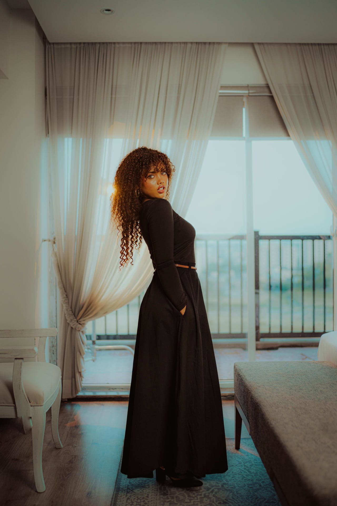 THE MIDNIGHT ARC — cotton skirt & top set, view 3