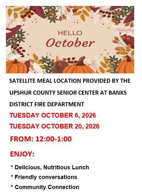 Senior Center Satellite Lunch at Banks District Fire Department