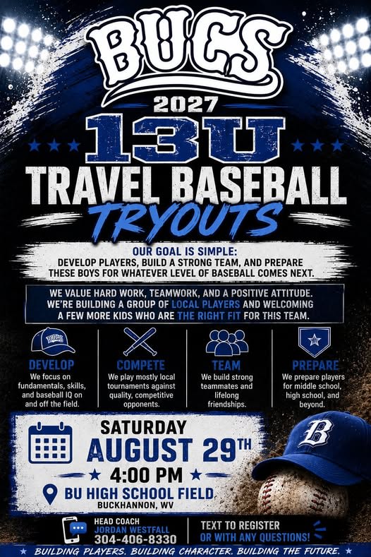 Bucs 13U Travel Baseball Tryouts