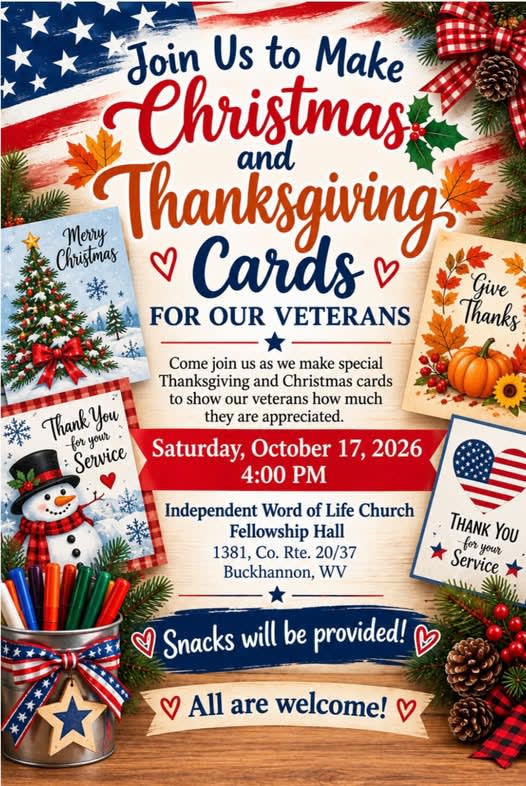 Christmas and Thanksgiving Card Making for Veterans