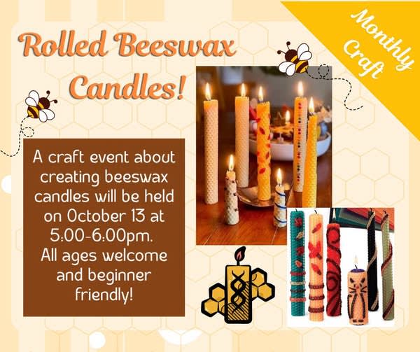 Rolled Beeswax Candles Craft at the Upshur County Public Library
