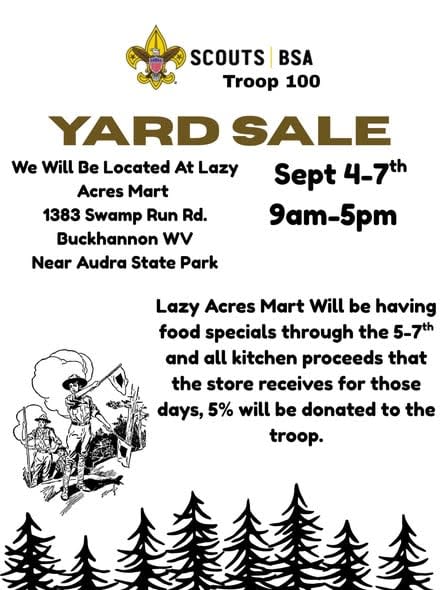 Scouts BSA Troop 100 Yard Sale