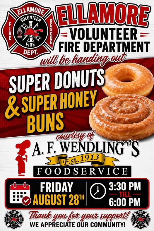Free Donuts and Honey Buns at the Ellamore Fire Department
