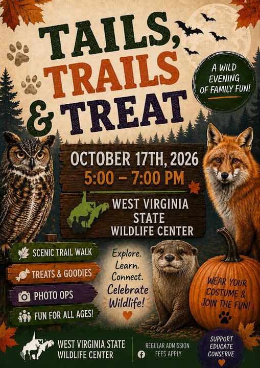 Tails, Trails & Treat at the West Virginia State Wildlife Center