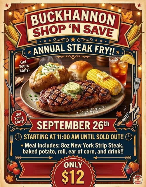 Buckhannon Shop ‘N Save Annual Steak Fry