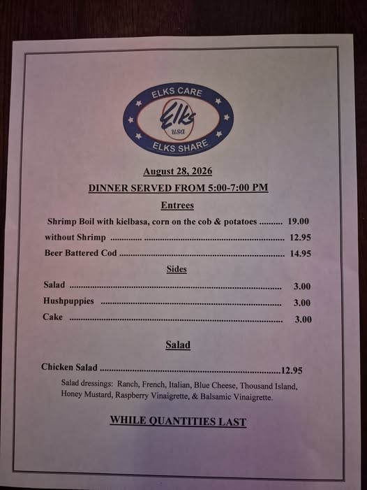 Low Country Boil Dinner at the Buckhannon Elks