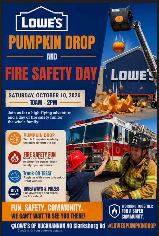 Lowe’s Pumpkin Drop and Fire Safety Day