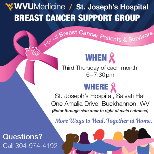 St. Joseph’s Hospital breast cancer support group meets the third Thursday of each month