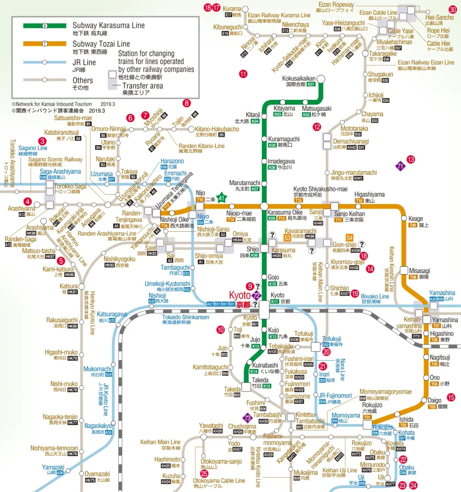 Map of Kyoto Subway