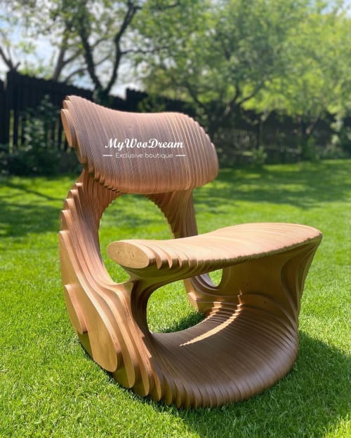 Fauteuil design en bois | Mobilier Parametric design | chaise design en bois