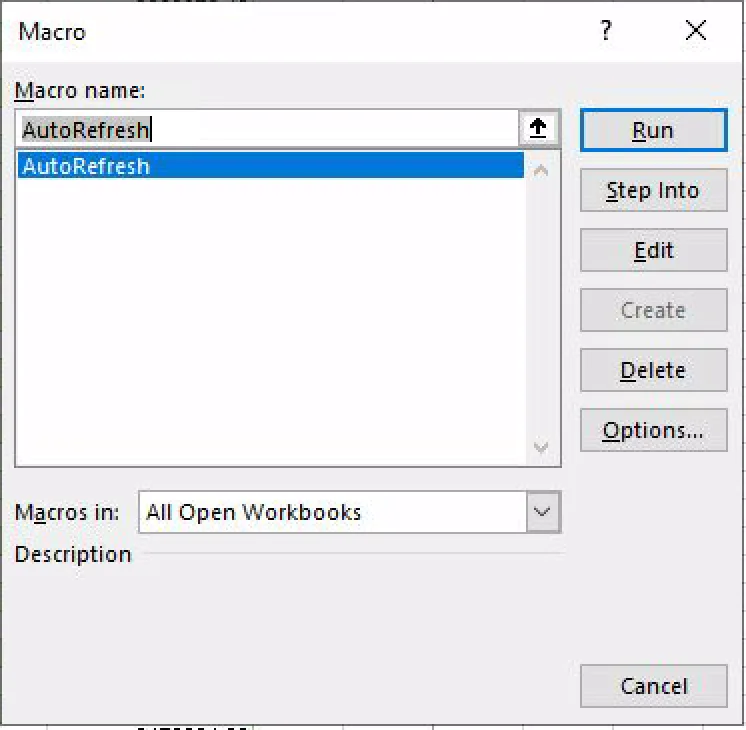 Add AutoRefresh Macro