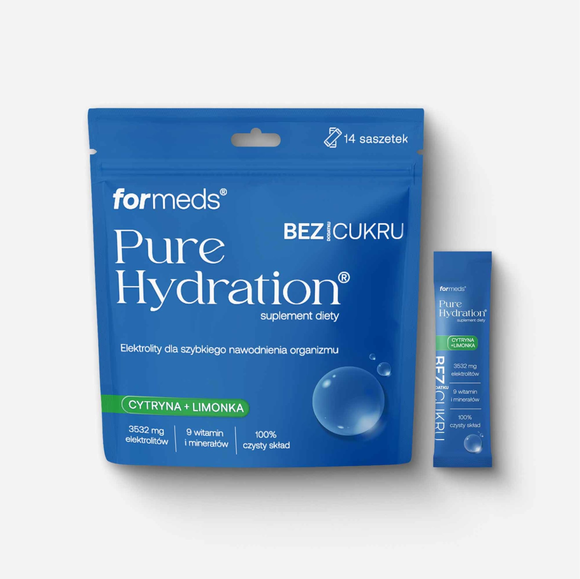 Pure Hydration Cytryna-Limonka bez cukru – 14 saszetek