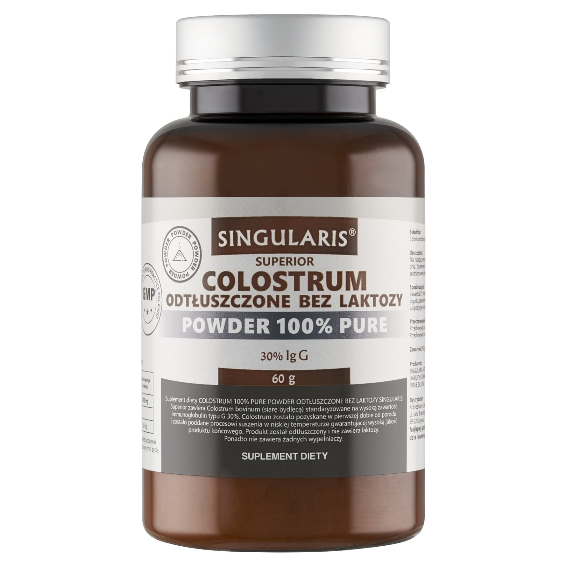 Singularis Colostrum Odtłuszczone Bez Laktozy – 60 g