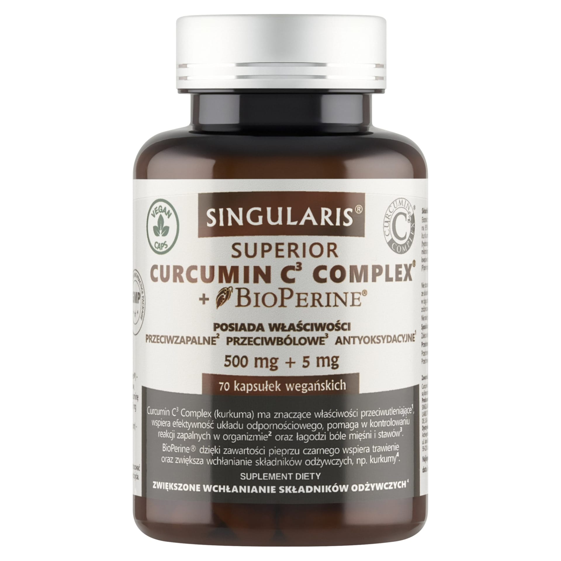 Singularis Curcumin C3 Complex® + BioPerine® (Kurkuma) – 70 kaps.