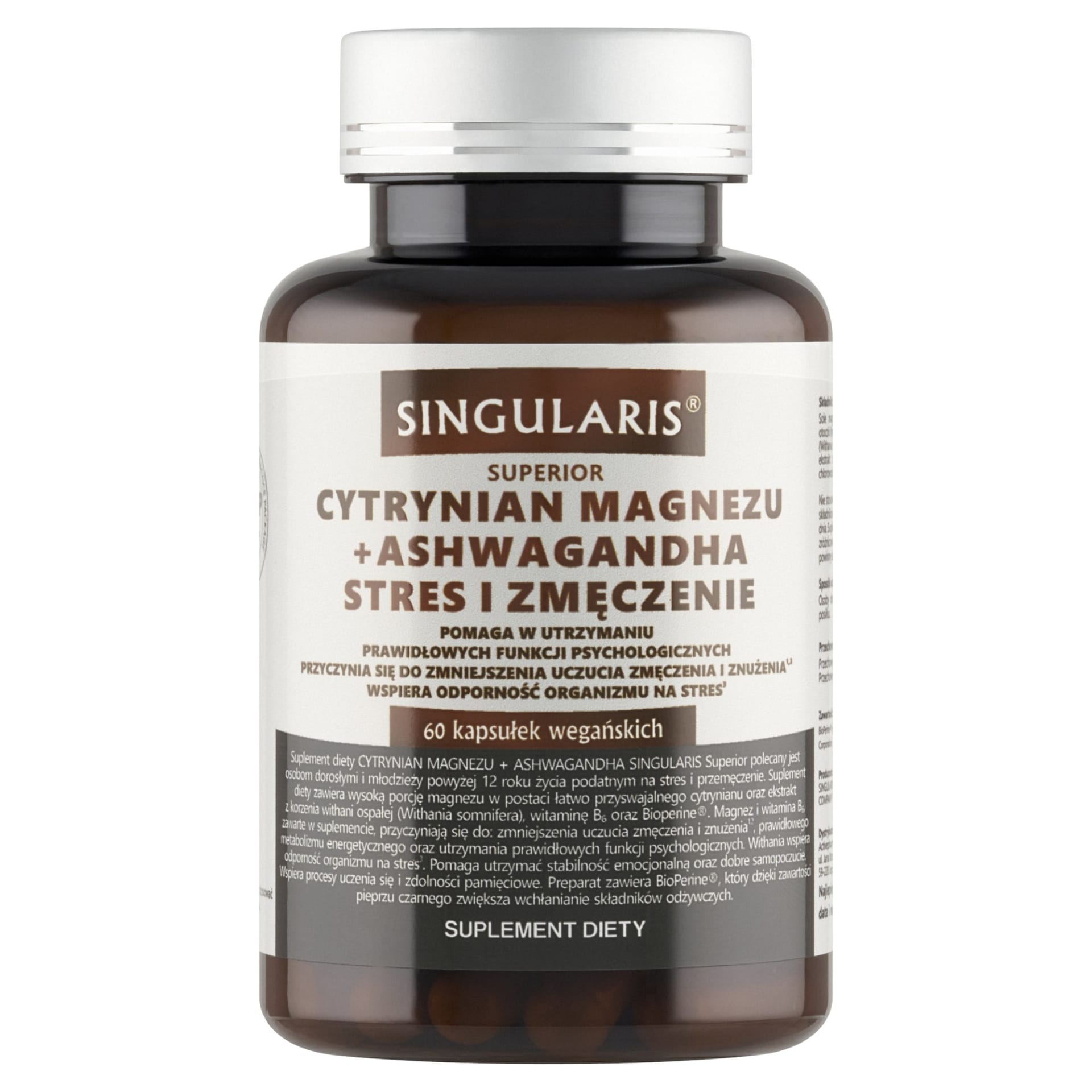 Singularis Cytrynian Magnezu + Ashwagandha – 60 kaps.