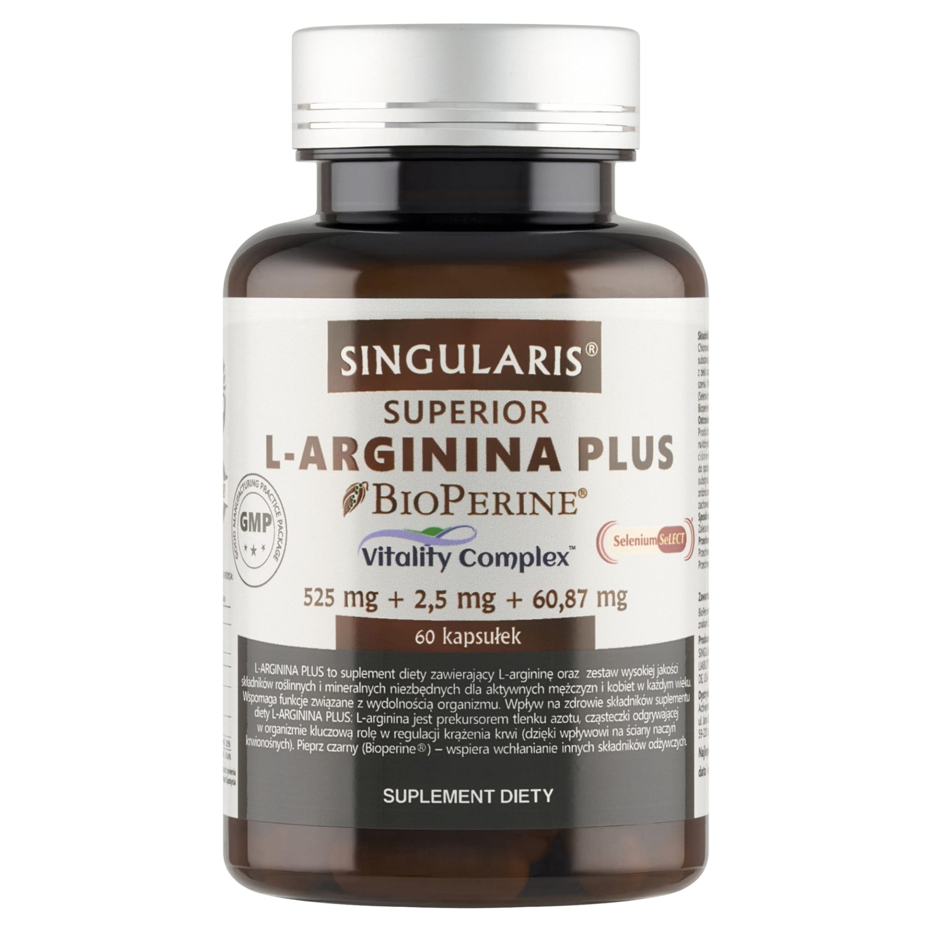 Singularis L-Arginina Plus 525 mg – 60 kaps.