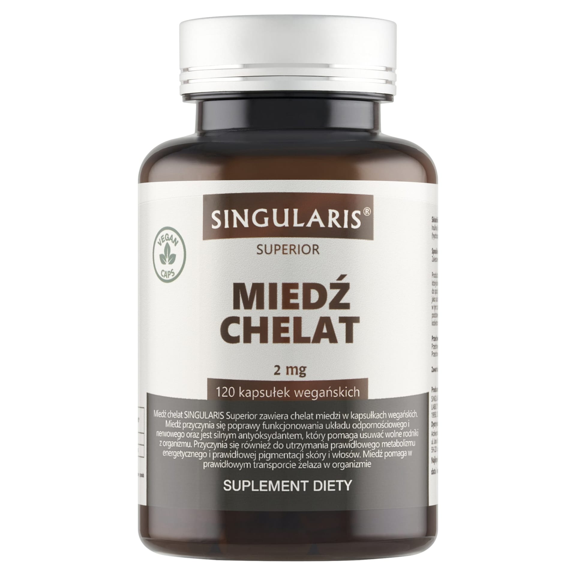 Singularis Miedź Chelat 2 mg – 120 kaps.