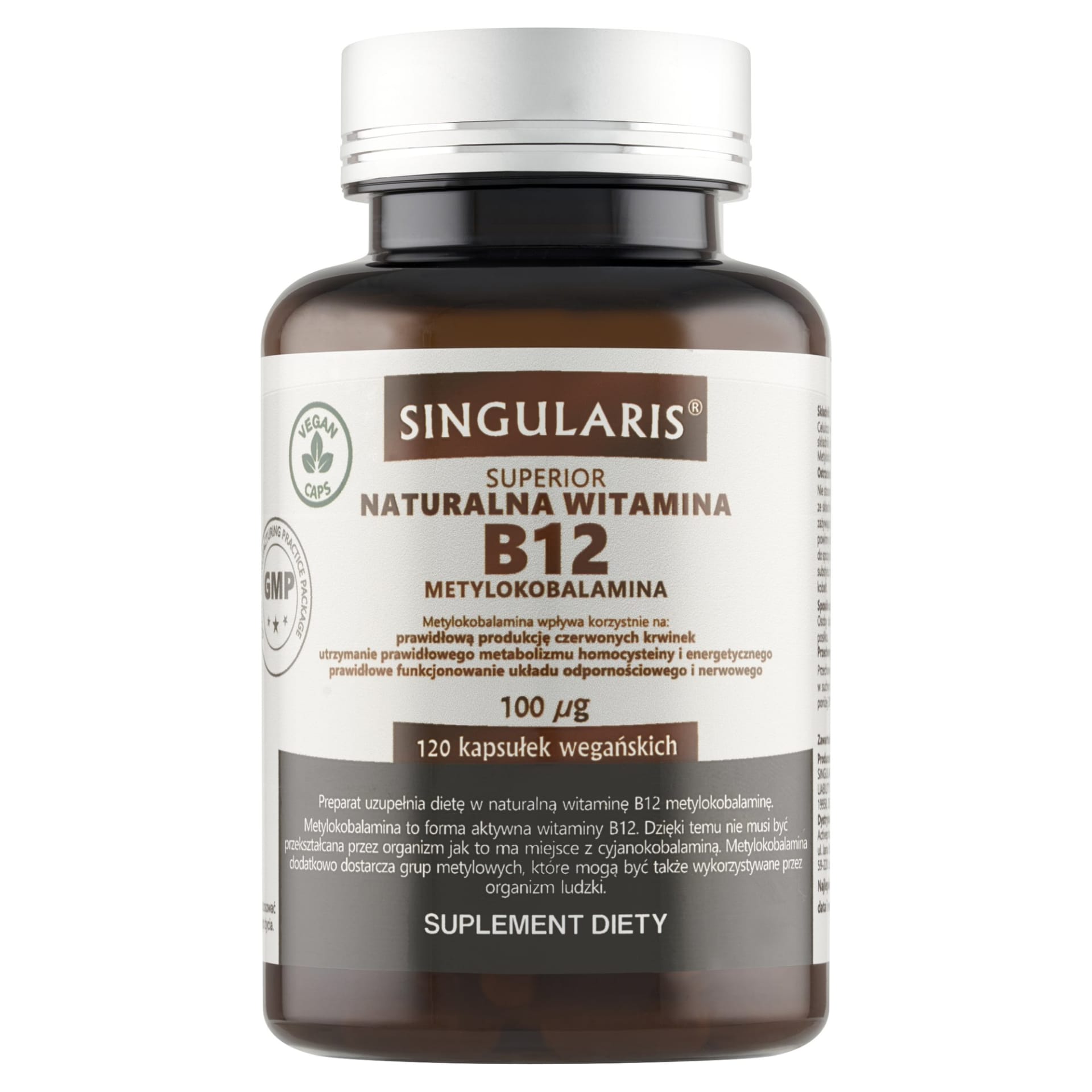 Singularis Naturalna Witamina B12 100 µg Metylokobalamina 120 kaps.