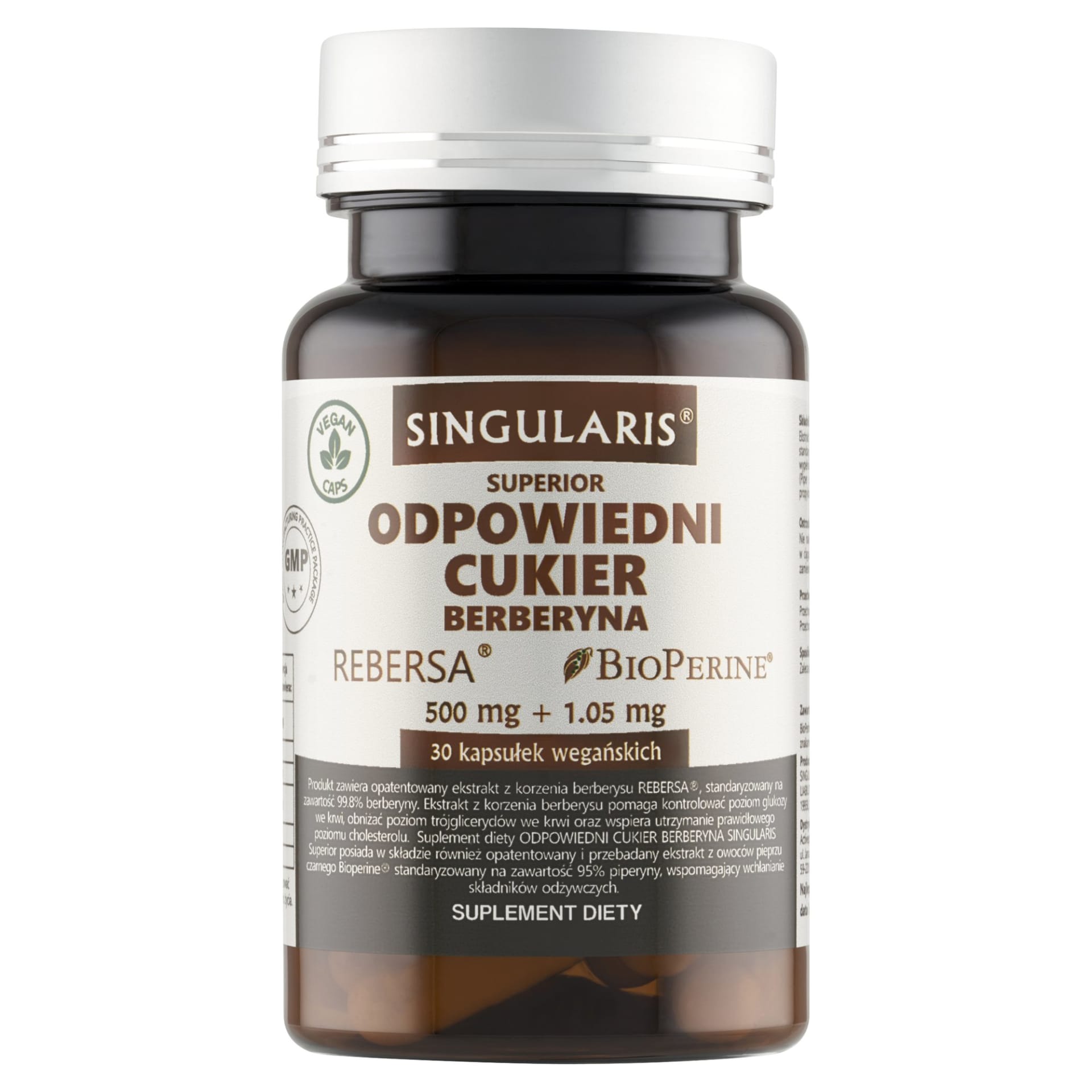 Singularis Odpowiedni Cukier Berberyna REBERSA® 500 mg 30 kaps.