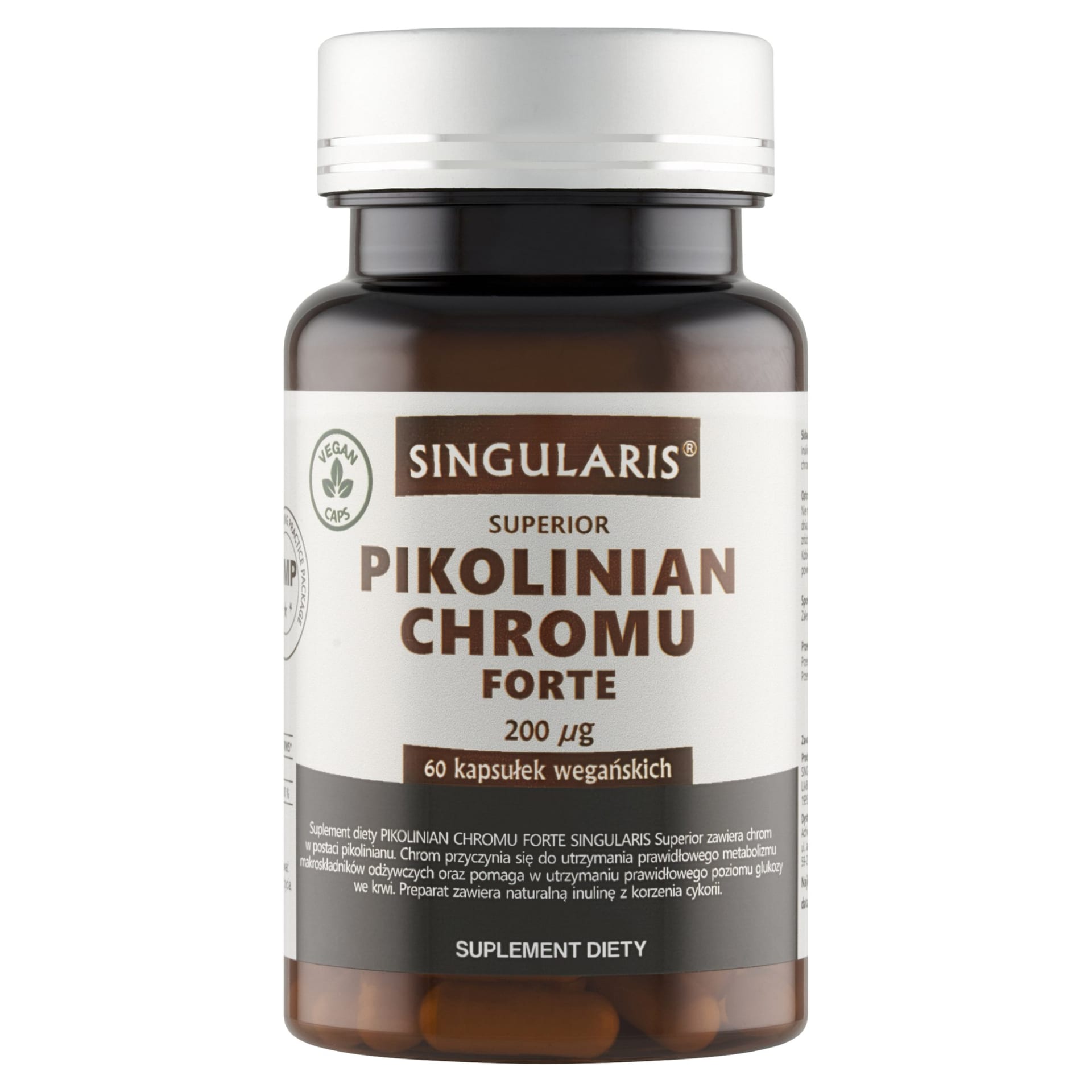 Singularis Pikolinian chromu Forte 200 μg – 60 kapsułek wegańskich