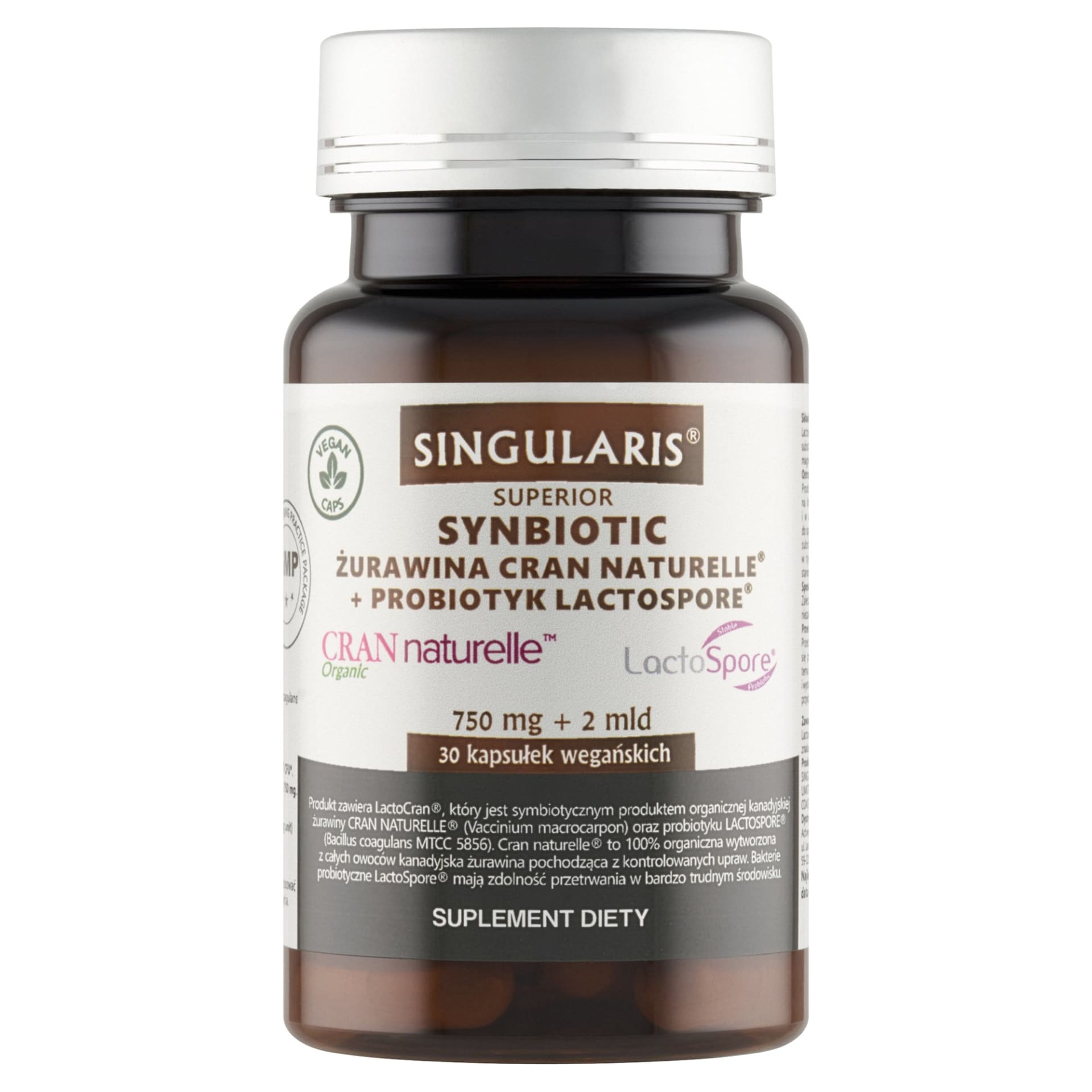 Singularis Synbiotic Żurawina Cran Naturelle® + LactoSpore® – 30 kaps.