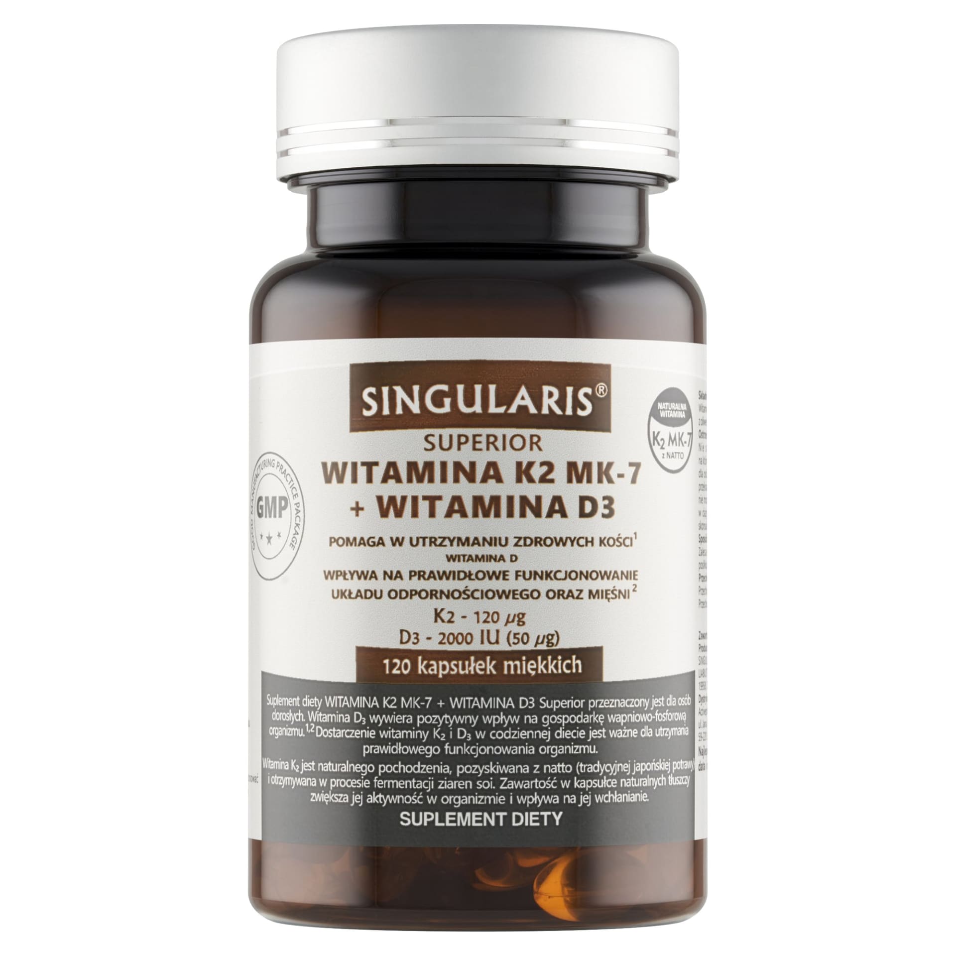 Singularis Witamina K2 MK-7 + D3 – 120 kaps.