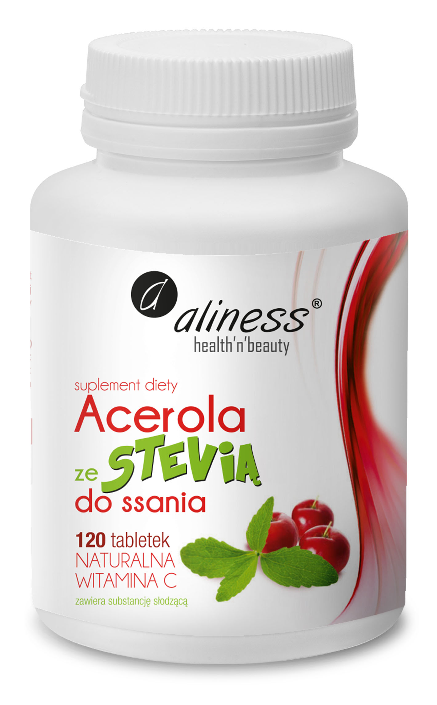 Aliness Acerola ze Stevią do ssania – Naturalna Witamina C x 120 tabl.