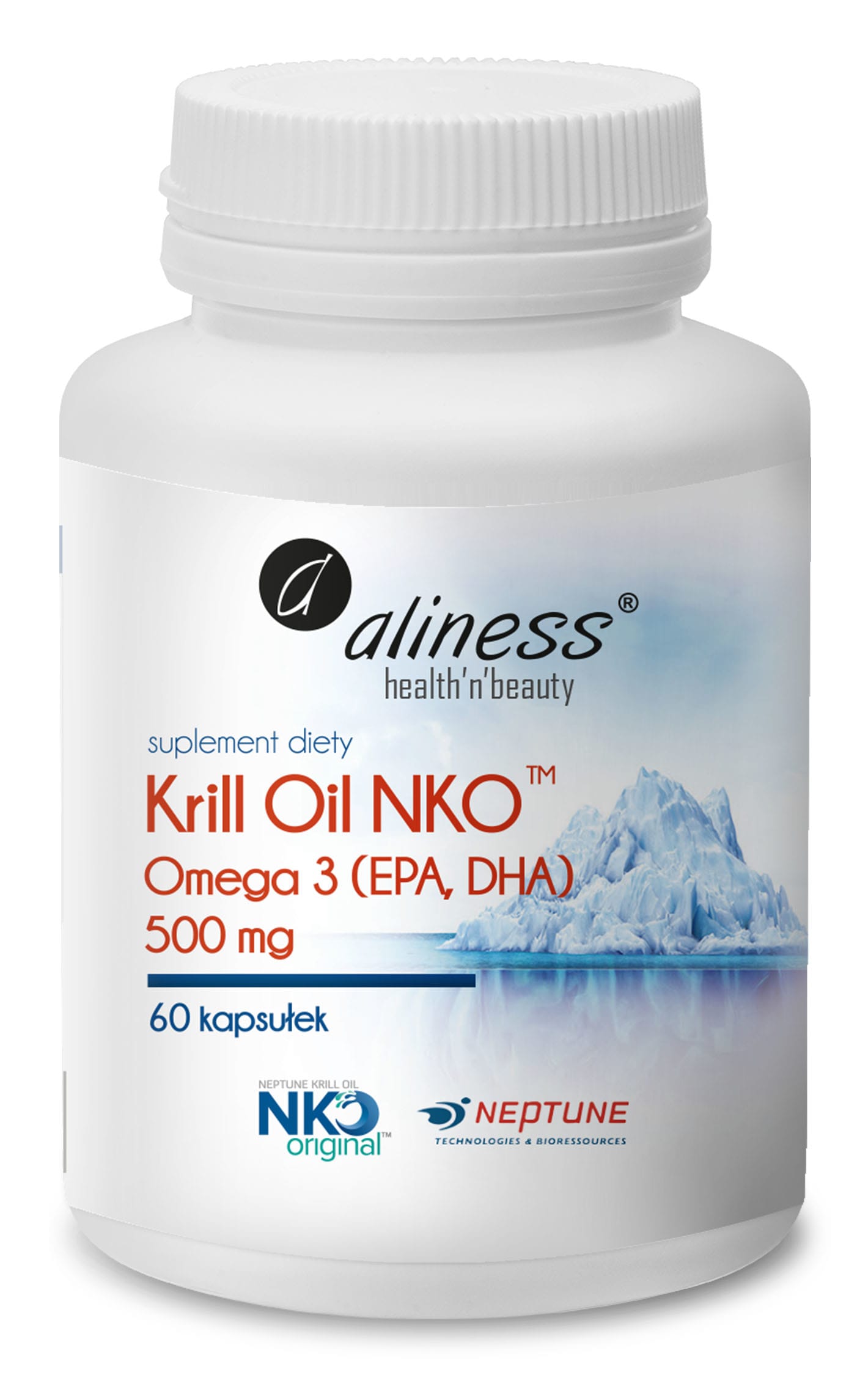 Aliness Krill Oil NKO® Omega-3 z Astaksantyną 500 mg – 60 kaps.