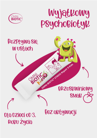 OMNi-BiOTiC® STRESS Repair 9 Kids – psychobiotyk dla dzieci z witaminą B2
