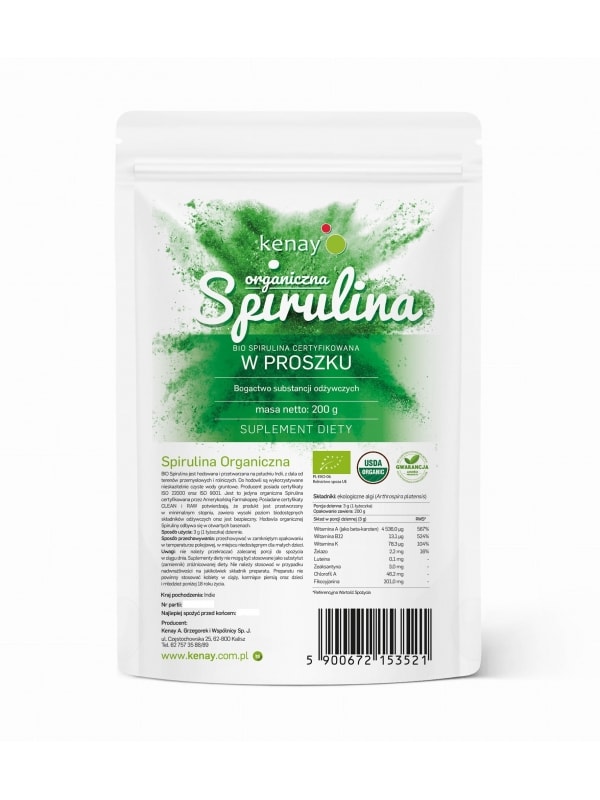Kenay Spirulina organiczna w proszku BIO