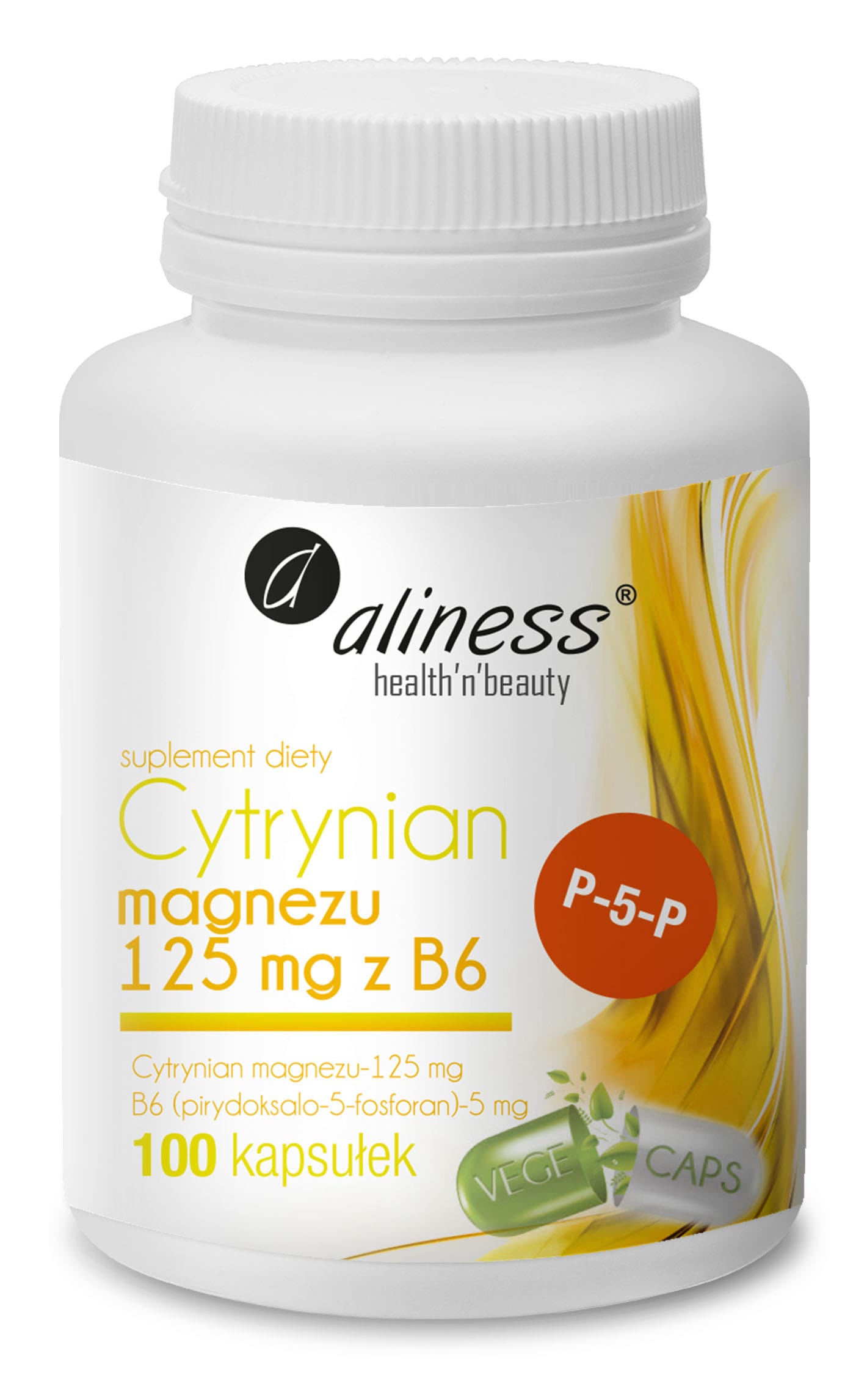 Cytrynian Magnezu 125 mg z B6 (P-5-P) 100kaps.