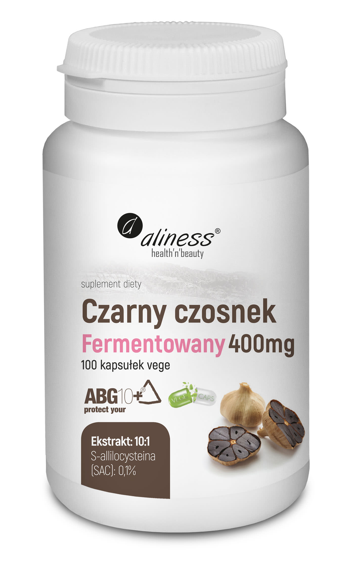Czarny czosnek fermentowany ABG10+® 400 mg x 100 kaps.